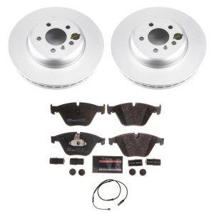 BMW 5 Series Brake Kit - Front - PowerStop - Genuine Geomet Coated Rotors + ECE-R90 Brake Pads + Hardware Kit - `14-`16
