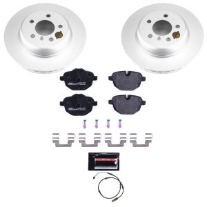 BMW 5 Series Brake Kit - Rear - PowerStop - Genuine Geomet Coated Rotors + ECE-R90 Certified Pads - `12-`16