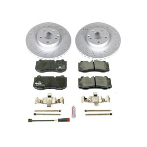 Mercedes-Benz CL550 Brake Kit - Front - PowerStop - Genuine Geomet Coated Rotors + ECE-R90 Brake Pads + Hardware Kit - `07-`08