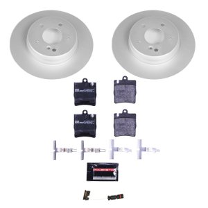 Mercedes-Benz E430 Brake Kit - Rear - PowerStop - Euro-Stop Kit with GEOMET Fully Coated Rotors + ECE-R90 Certified Pads - `01-`02