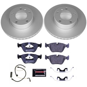 BMW 525i Brake Kit - Front - PowerStop - Geomet Coated Rotors + ECE-R90 Brake Pads - `01-`03