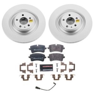 Audi A7 Quattro Brake Kit - Rear - PowerStop - Genuine Geomet Coated Rotors + ECE-R90 Brake Pads + Hardware Kit - `16-`18 Audi A7 Quattro Brake Kit - Rear - PowerStop - Genuine Geomet Coated Rotors + ECE-R90 Brake Pads + Hardware Kit - `16-`18