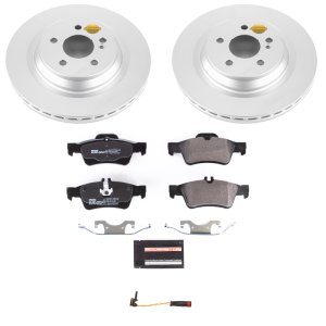 Mercedes-Benz CL550 Brake Kit - Rear - PowerStop - Genuine Geomet Coated Rotors + ECE-R90 Certified Pads - `09-`14