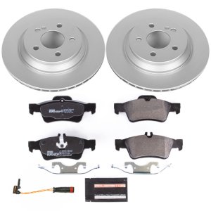 Mercedes-Benz S350 Brake Kit - Rear - PowerStop - Genuine Geomet Coated Rotors + ECE-R90 Brake Pads - `12-`13