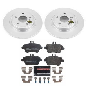 Mercedes-Benz SLC300 Brake Kit - Rear - PowerStop - Genuine Geomet Coated Rotors + ECE-R90 Pads + Hardware Kit - `18-`19 Mercedes-Benz SLC300 Brake Kit - Rear - PowerStop - Genuine Geomet Coated Rotors + ECE-R90 Pads + Hardware Kit - `18-`19