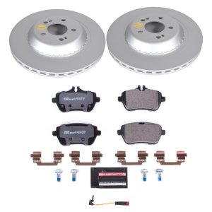 Mercedes-Benz Maybach S550 Brake Kit - Rear - PowerStop - Genuine Geomet Coated Rotors + ECE-R90 Brake Pads + Hardware Kit - 2017