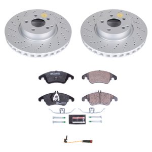 Mercedes-Benz C300 Brake Kit - Front - PowerStop - Genuine Geomet Coated Rotors + ECE-R90 Brake Pads - 2014 Mercedes-Benz C300 Brake Kit - Front - PowerStop - Genuine Geomet Coated Rotors + ECE-R90 Brake Pads - 2014