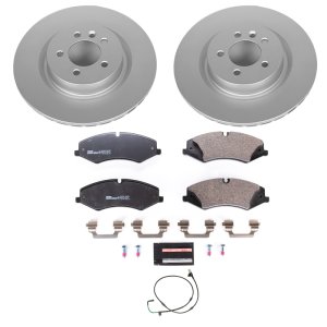 Land Rover LR4 Brake Pads + Rotors - Front - PowerStop - Euro-Stop | Geomet Coated Rotors + ECE-R90 Pads - `11-`16
