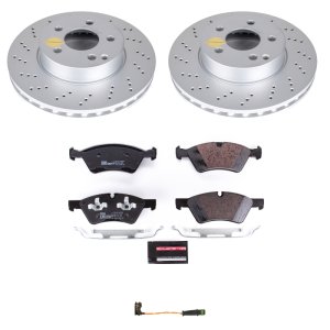 Mercedes-Benz E550 Brake Kit - Front - PowerStop - Genuine Geomet Coated Rotors + ECE-R90 Brake Pads - `07-`09