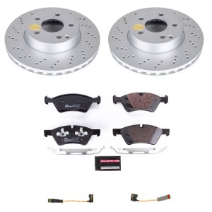Mercedes-Benz E500 Brake Kit - Front - PowerStop - Genuine Geomet Coated Rotors + ECE-R90 Brake Pads - 2006