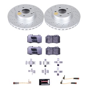Mercedes-Benz E500 Brake Kit - Front - PowerStop - Genuine Geomet Coated Rotors + ECE-R90 Brake Pads - `04-`06
