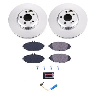 Mercedes-Benz C300 Brake Kit - Front - PowerStop - Genuine Geomet Coated Rotors + ECE-R90 Certified Pads - `17-`18 Mercedes-Benz C300 Brake Kit - Front - PowerStop - Genuine Geomet Coated Rotors + ECE-R90 Certified Pads - `17-`18