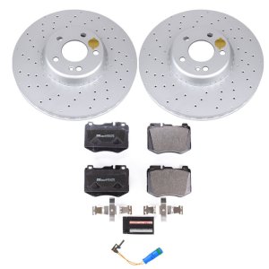 Mercedes-Benz C350e Brake Kit - Front - PowerStop - Genuine Geomet Coated Rotors + ECE-R90 Brake Pads - 2018