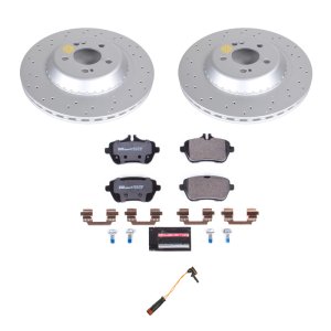 Mercedes-Benz S450 Brake Kit - Rear - PowerStop - Genuine Geomet Coated Rotors + ECE-R90 Certified Pads - 2018 Mercedes-Benz S450 Brake Kit - Rear - PowerStop - Genuine Geomet Coated Rotors + ECE-R90 Certified Pads - 2018