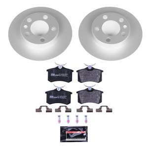 Audi TT Brake Kit - Rear - PowerStop - Genuine Geomet Coated Rotors + ECE-R90 Brake Pads - `99-`06