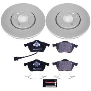 Volkswagen Beetle Brake Kit - Front - PowerStop - Genuine Geomet Fully Coated Rotors + ECE-R90 Certified Pads - `99-`10