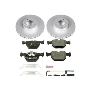 BMW 5 Series Brake Kit - Front - PowerStop - Genuine GEOMET Fully Coated Rotors + ECE-R90 Certified Pads + Hardware Kit - `01-`03