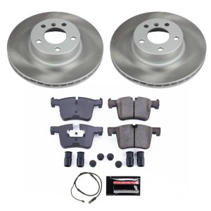 BMW 530 Series Brake Kit - Front + Rear - PowerStop - High-Carbon Coated Rotors + ECE-R90 Brake Pads - `00-`03