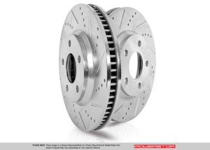 Mazda MX-5 Miata Brake Rotors (2) - Front - PowerStop - Evolution Drilled & Slotted - Silver Zinc - `16-`21