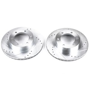 Toyota 4Runner Brake Rotors (2) - Front - PowerStop - Evolution Drilled & Slotted - Silver - `96-`02 Toyota 4Runner Brake Rotors (2) - Front - PowerStop - Evolution Drilled & Slotted - Silver - `96-`02