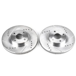 Mazda Miata Brake Rotors (2) - Front - PowerStop - Evolution Drilled & Slotted Rotors - `01-`05 Mazda Miata Brake Rotors (2) - Front - PowerStop - Evolution Drilled & Slotted Rotors - `01-`05