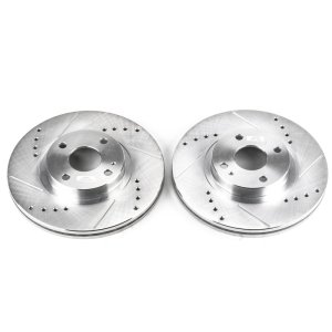 Mazda Miata Brake Rotors (2) - Front - PowerStop - Evolution Drilled & Slotted Rotors - `01-`05
