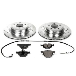 BMW 3 Series Brake Kit - Rear - PowerStop - Drilled & Slotted Rotors + Carbon-Fiber Ceramic Pads - 2006