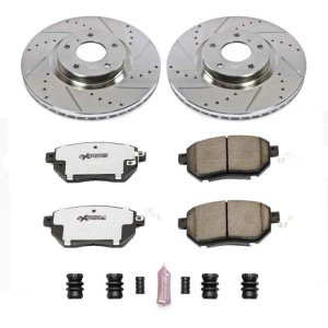 Nissan Maxima Brake Kit - Front - PowerStop - Drilled & Slotted Rotors + Carbon-Fiber Ceramic Pads - `07-`08