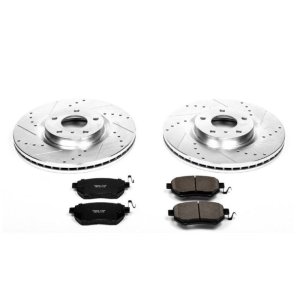 Nissan Maxima Brake Kit - Front - PowerStop - Drilled & Slotted Rotors + Carbon-Fiber Ceramic Pads - `07-`08 Nissan Maxima Brake Kit - Front - PowerStop - Drilled & Slotted Rotors + Carbon-Fiber Ceramic Pads - `07-`08