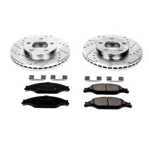 Ford Mustang Brake Kit - Front - PowerStop - Drilled & Slotted Rotors + Carbon-Fiber Ceramic Pads - `99-`04 Ford Mustang Brake Kit - Front - PowerStop - Drilled & Slotted Rotors + Carbon-Fiber Ceramic Pads - `99-`04
