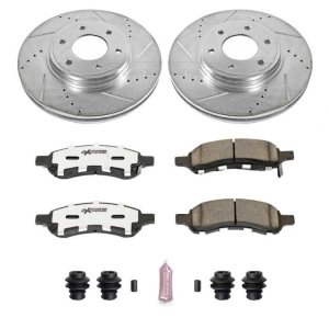Chevrolet Trailblazer Brake Kit - Front - PowerStop - Drilled & Slotted Rotors + Carbon-Fiber Ceramic Pads - `06-`09 Chevrolet Trailblazer Brake Kit - Front - PowerStop - Drilled & Slotted Rotors + Carbon-Fiber Ceramic Pads - `06-`09
