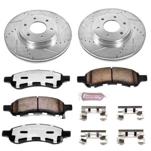 Chevrolet Trailblazer Brake Kit - Front - PowerStop - Drilled & Slotted Rotors + Carbon-Fiber Ceramic Pads - `06-`09 Chevrolet Trailblazer Brake Kit - Front - PowerStop - Drilled & Slotted Rotors + Carbon-Fiber Ceramic Pads - `06-`09