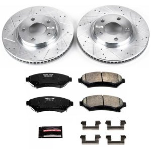 Buick LeSabre Brake Kit - Front - PowerStop - Drilled & Slotted Rotors + Carbon-Fiber Ceramic Pads - `00-`04 Buick LeSabre Brake Kit - Front - PowerStop - Drilled & Slotted Rotors + Carbon-Fiber Ceramic Pads - `00-`04