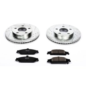 Chevrolet Classic Brake Kit - Front - PowerStop - Drilled & Slotted Rotors + Carbon-Fiber Ceramic Pads - `04-`05