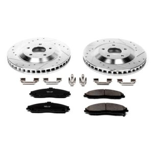 Chevrolet Corvette Brake Kit - Front - PowerStop - Drilled & Slotted Rotors + Carbon-Fiber Ceramic Pads - `97-`04