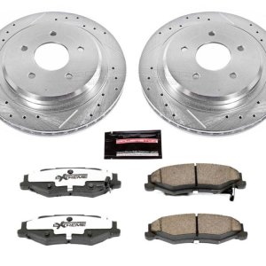 Chevrolet Corvette Brake Kit - Rear - PowerStop - Drilled & Slotted Rotors + Carbon-Fiber Ceramic Pads - `97-`13