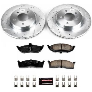 Chrysler LHS Brake Kit - Front - PowerStop - Drilled & Slotted Rotors + Carbon-Fiber Ceramic Pads - `99-`00