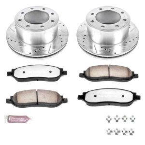 Ford F-250 Super Duty Brake Kit - Rear - PowerStop - Drilled & Slotted Rotors + Carbon-Fiber Ceramic Pads - `05-`07