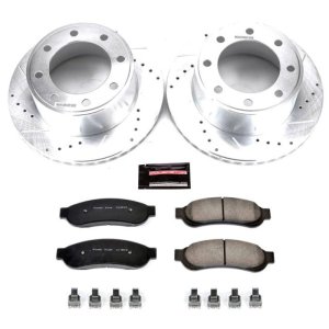 Ford F-250 Super Duty Brake Kit - Rear - PowerStop - Drilled & Slotted Rotors + Carbon-Fiber Ceramic Pads - `05-`07 Ford F-250 Super Duty Brake Kit - Rear - PowerStop - Drilled & Slotted Rotors + Carbon-Fiber Ceramic Pads - `05-`07