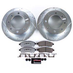 Ford Excursion Brake Kit - Rear - PowerStop - Drilled & Slotted Rotors + Carbon-Fiber Ceramic Pads - `00-`05 Ford Excursion Brake Kit - Rear - PowerStop - Drilled & Slotted Rotors + Carbon-Fiber Ceramic Pads - `00-`05