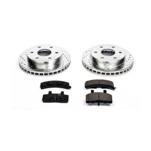 Cadillac Escalade Brake Kit - Front - PowerStop - Z23 Evolution Sport + Carbon-Fiber Ceramic Pads + Drilled & Slotted Rotors - `99-`00