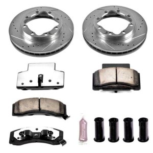 Chevrolet K3500 Brake Kit - Front - PowerStop - Drilled & Slotted Rotors + Carbon-Fiber Ceramic Pads - `90-`00