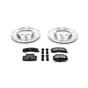 Chevrolet K3500 Brake Kit - Front - PowerStop - Drilled & Slotted Rotors + Carbon-Fiber Ceramic Pads - `90-`00