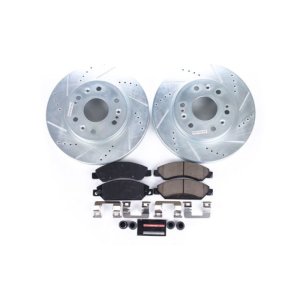 Cadillac Escalade Brake Kit - Front - PowerStop - Drilled & Slotted Rotors + Carbon-Fiber Ceramic Pads - `07-`08