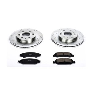 Cadillac Escalade Brake Kit - Front - PowerStop - Z23 Evolution Sport with Drilled & Slotted Rotors + Carbon-Fiber Ceramic Pads - `08-`19