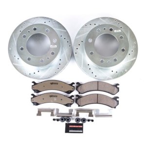 Chevrolet Avalanche 2500 Brake Kit - Front - PowerStop - Drilled & Slotted Rotors + Carbon-Fiber Ceramic Pads - `02-`04