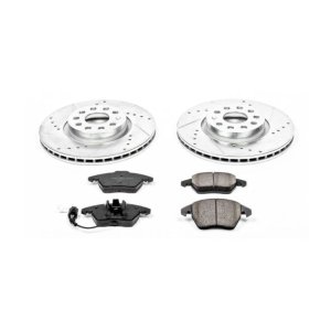 Audi A3 Brake Kit - Front - PowerStop - Drilled & Slotted Rotors + Carbon-Fiber Ceramic Pads - `06-`13 Audi A3 Brake Kit - Front - PowerStop - Drilled & Slotted Rotors + Carbon-Fiber Ceramic Pads - `06-`13