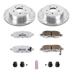 Infiniti FX35 Brake Kit - Rear - PowerStop - Drilled & Slotted Rotors + Carbon-Fiber Ceramic Pads - `03-`12 Infiniti FX35 Brake Kit - Rear - PowerStop - Drilled & Slotted Rotors + Carbon-Fiber Ceramic Pads - `03-`12