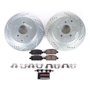 Infiniti FX35 Brake Kit - Rear - PowerStop - Drilled & Slotted Rotors + Carbon-Fiber Ceramic Pads - `03-`12 Infiniti FX35 Brake Kit - Rear - PowerStop - Drilled & Slotted Rotors + Carbon-Fiber Ceramic Pads - `03-`12