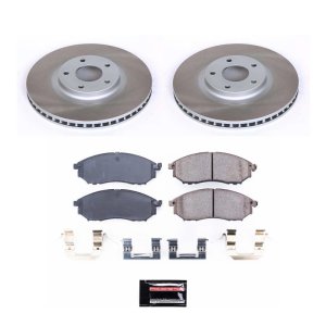 Audi A4 Brake Kit - Front + Rear - PowerStop - Z23 Evolution Sport Drilled & Slotted Rotors + Carbon-Fiber Ceramic Pads - `02-`05